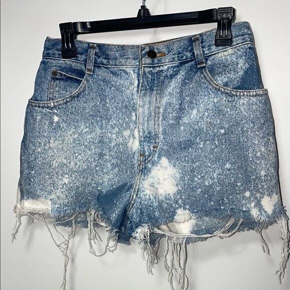 Gitano Blue Distressed Jean Shorts with Frayed Hem - Picture 1 of 7